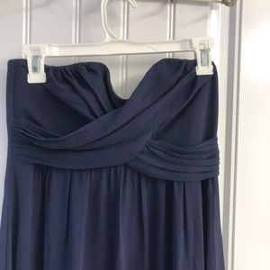 Strapless navy gown